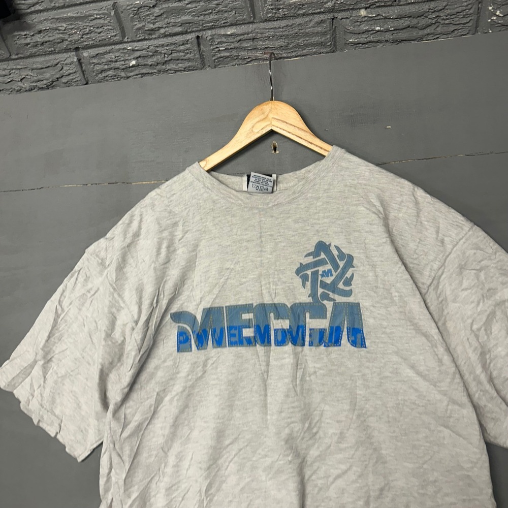 Mecca USA Vintage 90s Power Movement Graphic T-Shirt‎ Gray 2XL Pluma Heavyweight